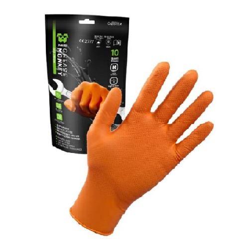 GUANTI NITRILE GREASE MONKEY  ARANCIONE